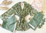 Parure Velours & Coton 4 pièces & 2 Accessoires Vert