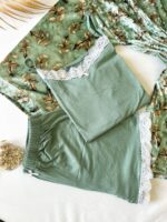 Parure Velours & Coton 4 pièces & 2 Accessoires Vert – Image 3