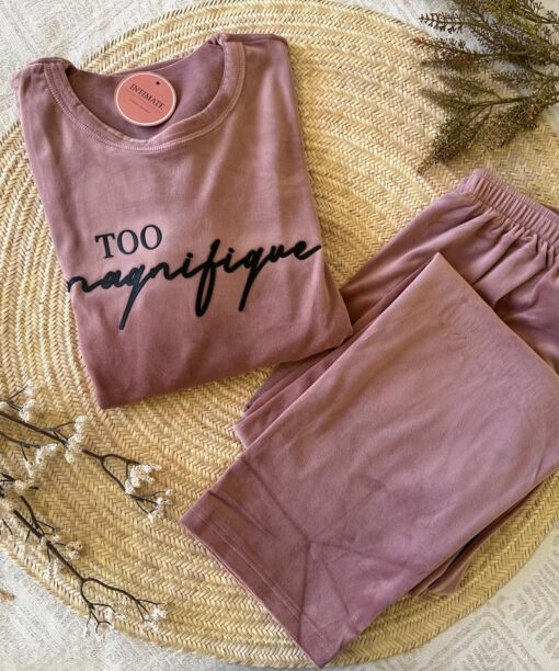 Pyjama Velours Rose "TOO MAGNIFIQUE"