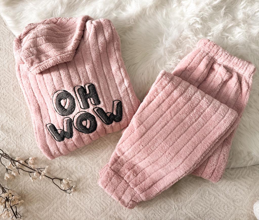 IMG-20231209-WA0059(1) Pyjama Polaire Capuche Rose Oh Wow – Image 1