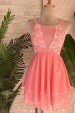 Nuisette et String Saumon en Dentelle – Image 2