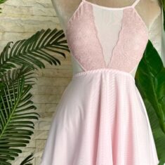 Nuisette et String Rose en Dentelle