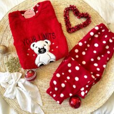 Pyjama Polaire Fillette Rouge Nounours