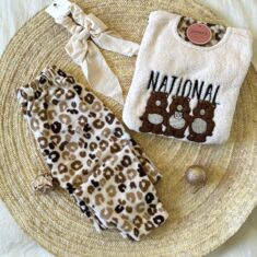 Pyjama Polaire Fillette Beige & Marron
