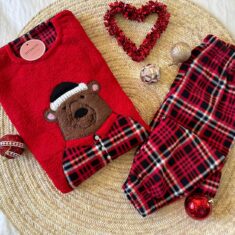 Pyjama Polaire Fillette Rouge Carreaux