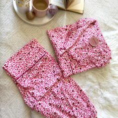 Pyjama Chemise Manches Longues Coton Rose