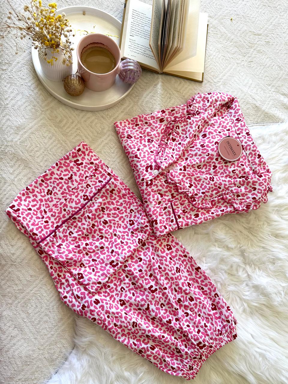 IMG-20241019-WA0029 Pyjama Chemise Manches Longues Coton Rose – Image 1