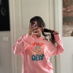 Hoodie Capuche en Molleton Rose "Have a nice day"