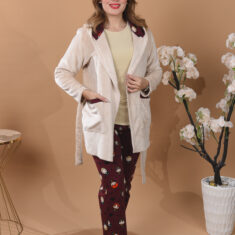 Pyjama 3 Pièces Polaire & Coton Jaune & Rouge Bordeaux