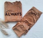 Pyjama Velours Camel "Je t'aime Always" – Image 2