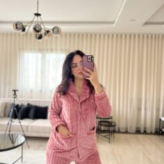 Pyjama Chemise Polaire Rose Bonbon