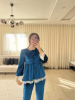 Parure Velours Bleu 5 Pièces & 2 Accessoires – Image 3