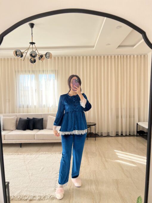 Parure Velours Bleu 5 Pièces & 2 Accessoires – Image 4