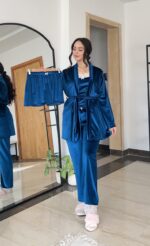 Parure Velours Bleu 5 Pièces & 2 Accessoires