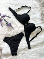 Soutien De Gorge et Culotte en Noir – Image 2