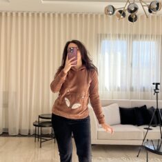 Pyjama Capuche Polaire Noir & Marron Renard