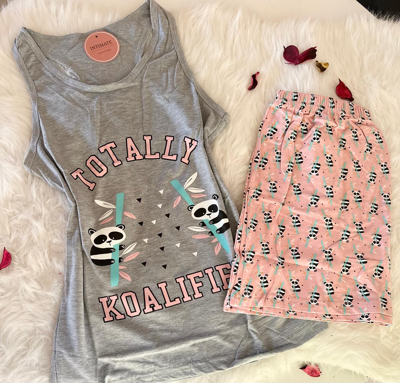 IMG-20250219-WA0053 Pyjama Short Coton Rose & Gris KoalaLife – Image 1