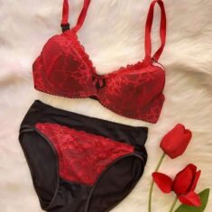 Soutien De Gorge & Culotte en Rouge & Noir