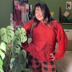 Pyjama Polaire Rouge Brique Lapin