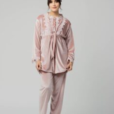 Parure Velours Rose 3 Pièces & 2 Accessoires