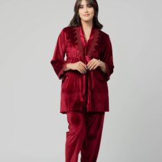 Parure Velours Rouge 4 pièces & 2 Accessoires