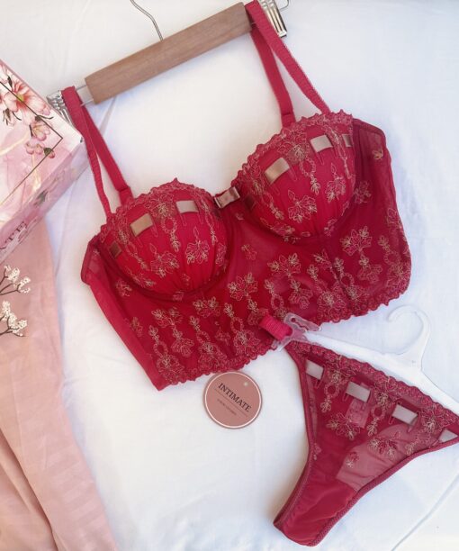 Soutien De Gorge et String en Rose