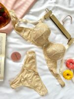 Soutien De Gorge et Culotte en Beige – Image 2