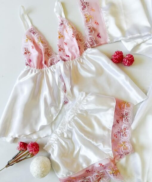 ENSEMBLE 2 Pièces Satin Short & Top