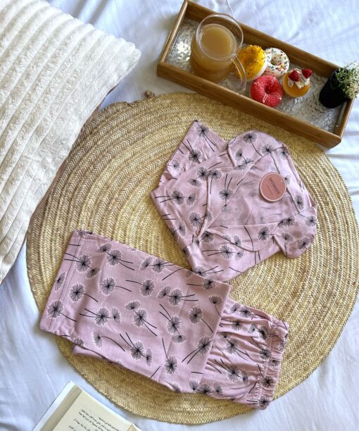 Pyjama Chemise Demi Manches Rose