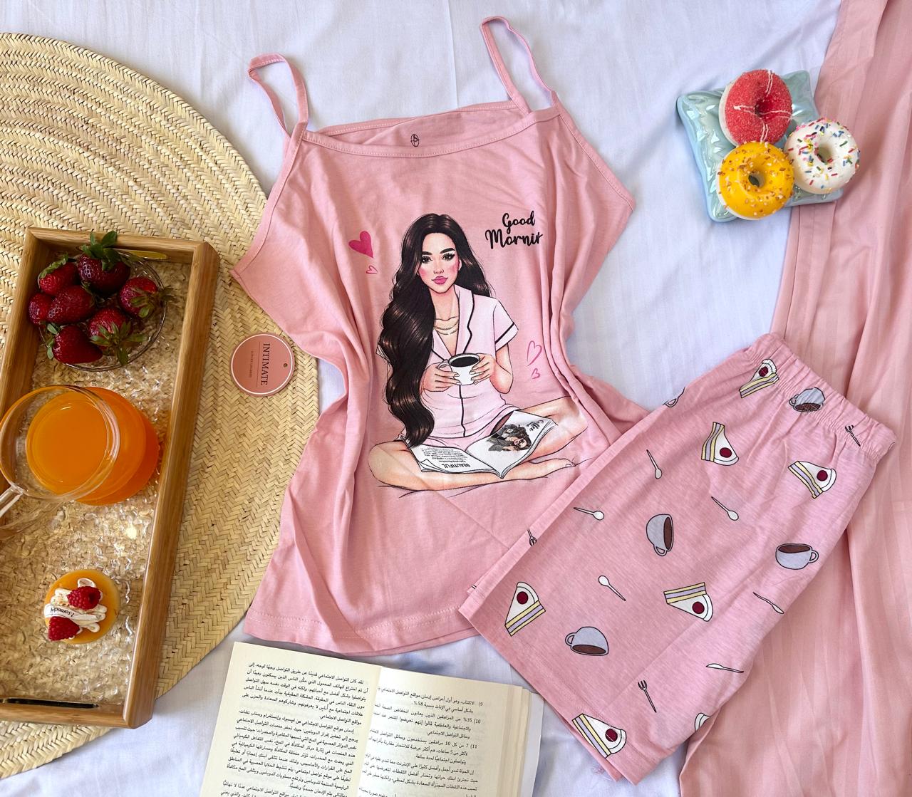 IMG-20250513-WA0055 Pyjama Short Coton Rose – Image 1
