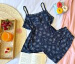Pyjama Short Coton Bleu Marine