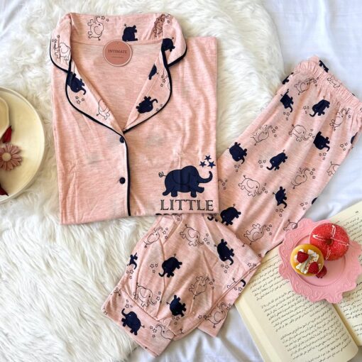 Pyjama Chemise Demi Manches Coton Rose "Little Princess"