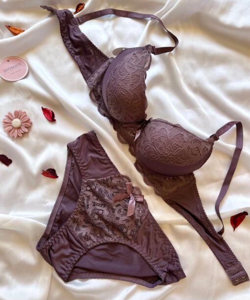 Soutien De Gorge Push UP et Culotte en Violet