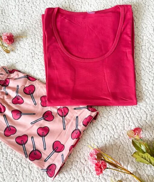 Pyjama Short Coton Rose