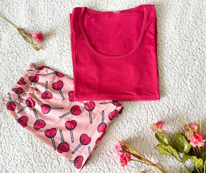 IMG-20250611-WA0076 Pyjama Short Coton Rose – Image 1