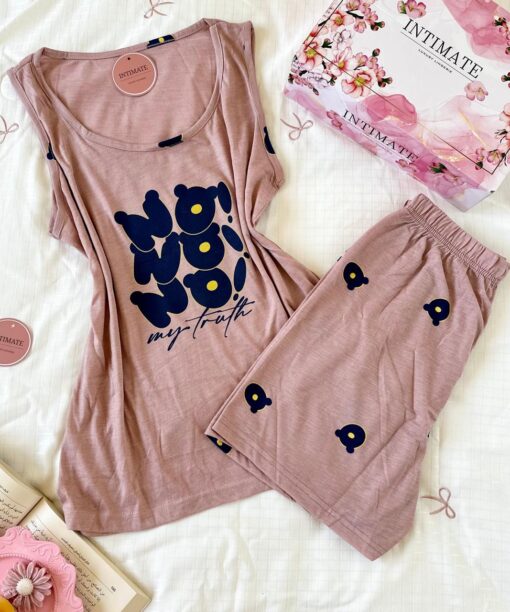 Pyjama Short Coton Rose Nude
