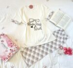 Pyjama Coton Pantacourt Beige & Blanc  "Make A Wish" – Image 2