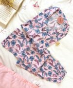 Pyjama Chemise Demi Manches Coton Violet  Imprimé