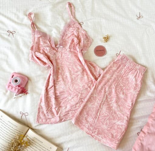 Pyjama Short Coton Rose Bébé – Image 1