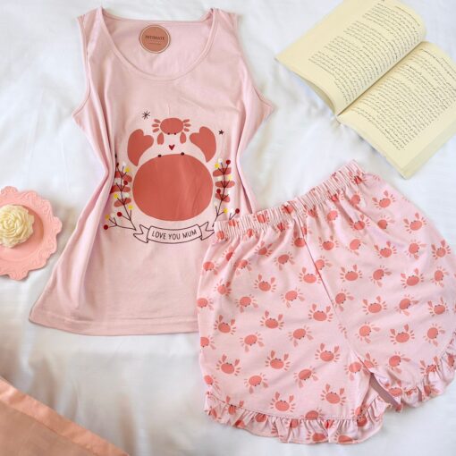 Pyjama Short Coton Rose Bébé