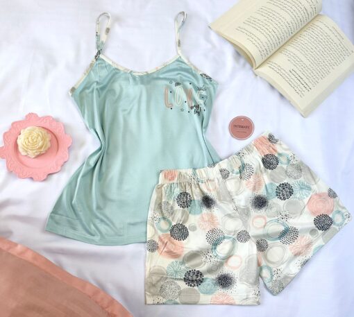 Pyjama Short Coton Bleu Ciel – Image 1