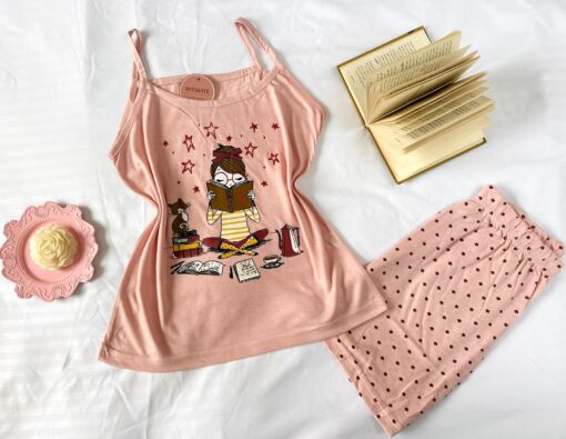 Pyjama Short Coton Rose Nude – Image 1