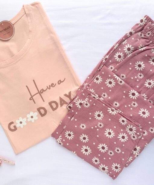 Pyjama Coton Rose "Have A Nice Day"