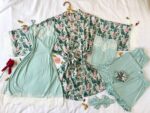 Parure Coton Viscose Vert Doux 5 pièces & 2 Accessoires