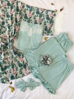 Parure Coton Viscose Vert Doux 5 pièces & 2 Accessoires – Image 3