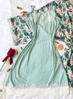 Parure Coton Viscose Vert Doux 5 pièces & 2 Accessoires – Image 2