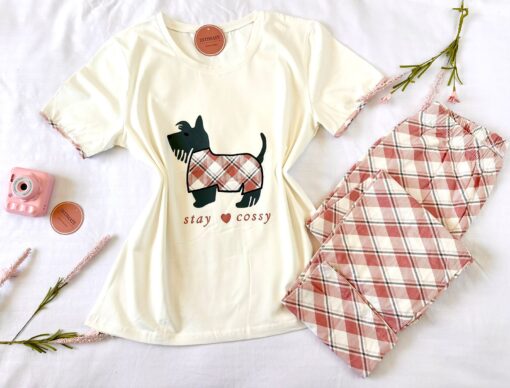 Pyjama Coton Blanc & Carreaux – Image 1
