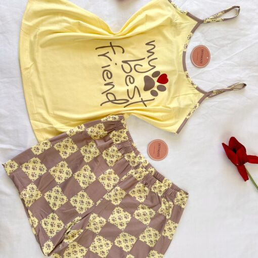 Pyjama Short Jaune "My Best Friend"