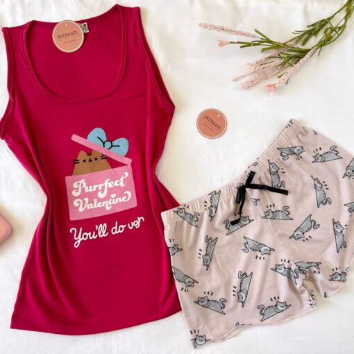 Pyjama Short Coton Rouge & Rose