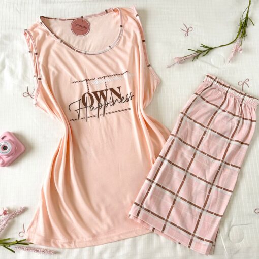 Pyjama Short Coton Rose Nude